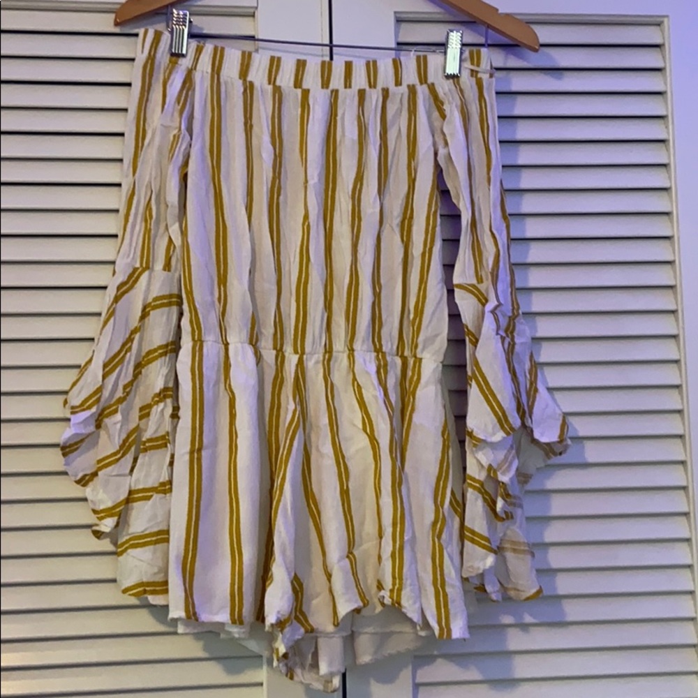yellow and white romper